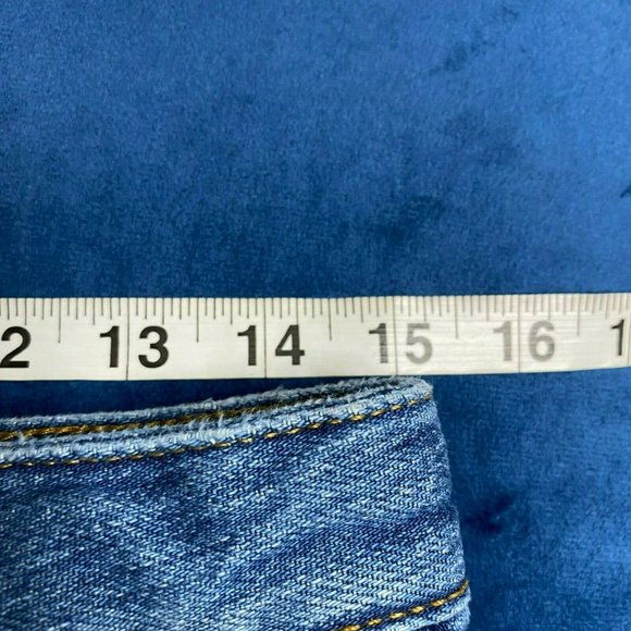 Free People Medium Wash Denim Cut Off Button Fly Shorts - Picture 6 of 8